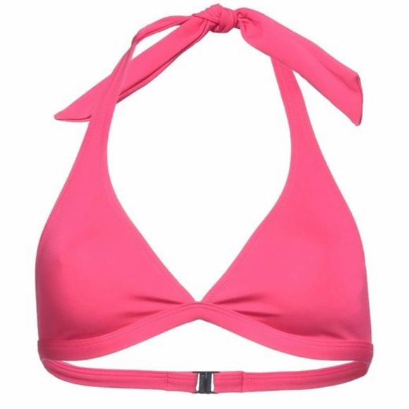 Vilebreouin Solid Water Pink Halter Bikini Top - Picture 3 of 10